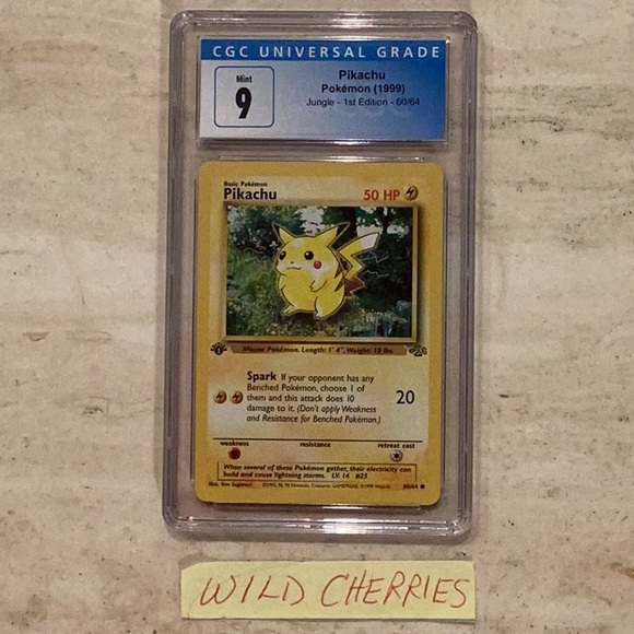 Pikachu 1999 1st Edition Pokemon 60/64 Jungle #60 TCG CGC 9 Graded Card - Picture 2 of 7
